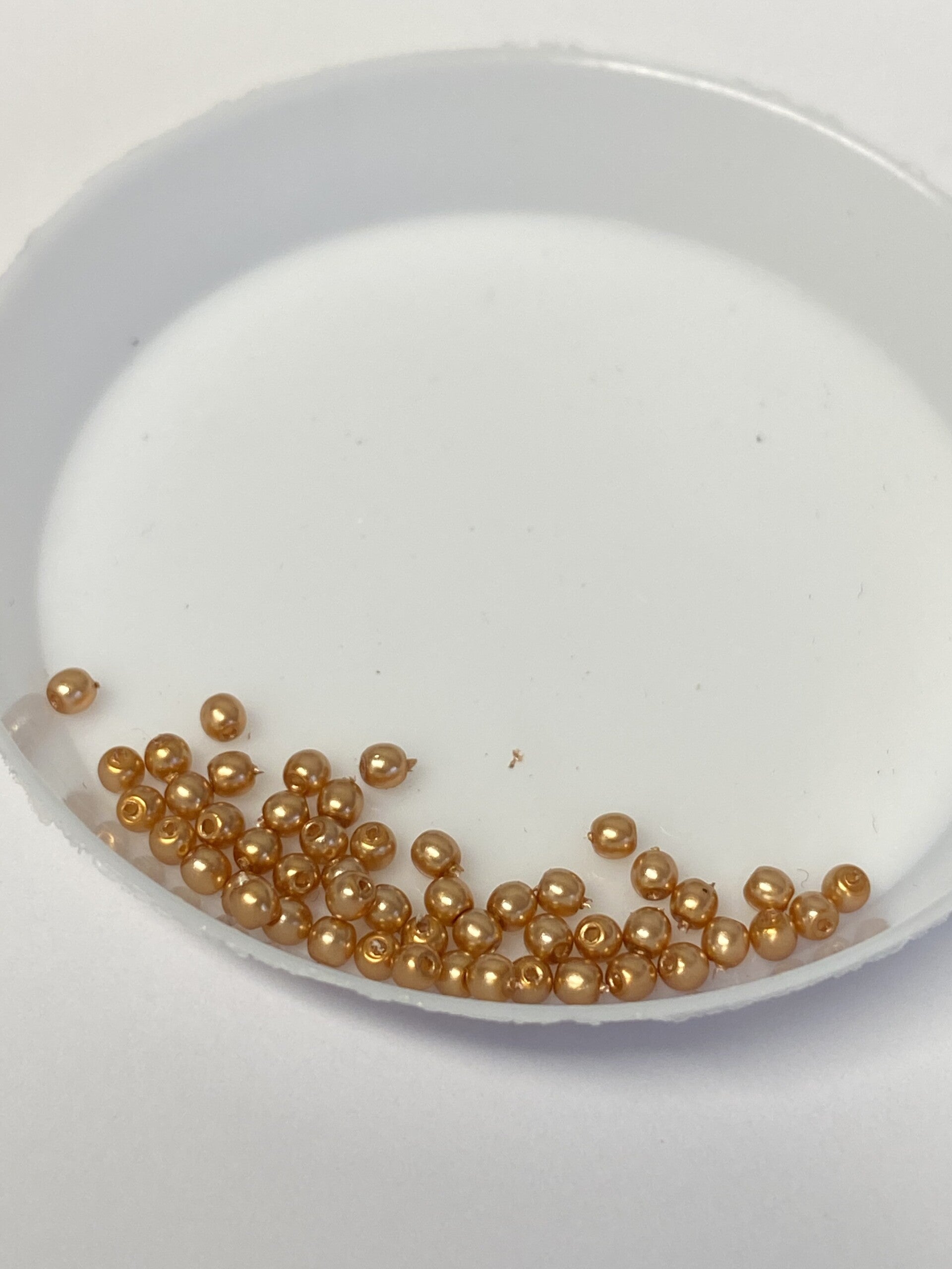 Round Beads Glass 2mm Copper