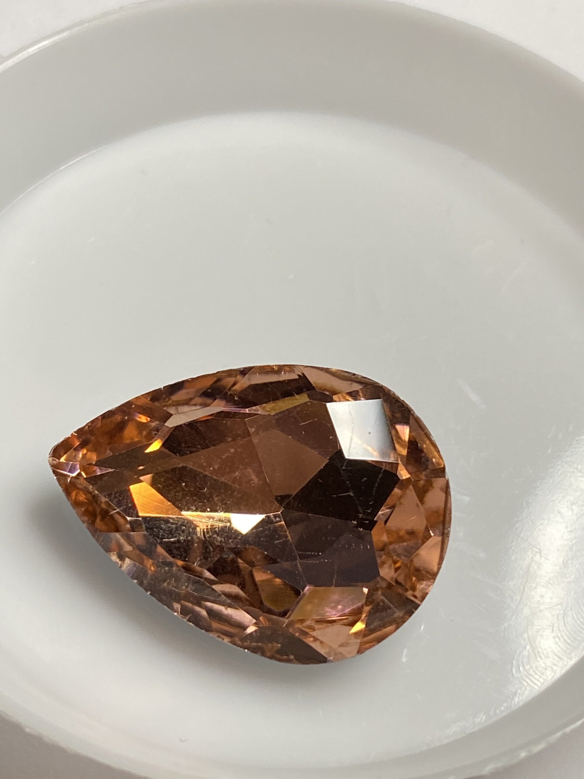 Glass Drop 22x15mm Vintage Pink