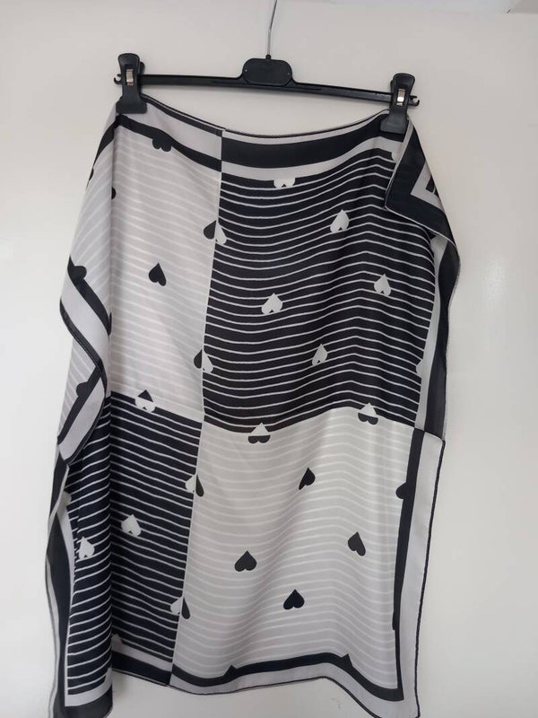 Silk sjaaltje zwart wit 1395