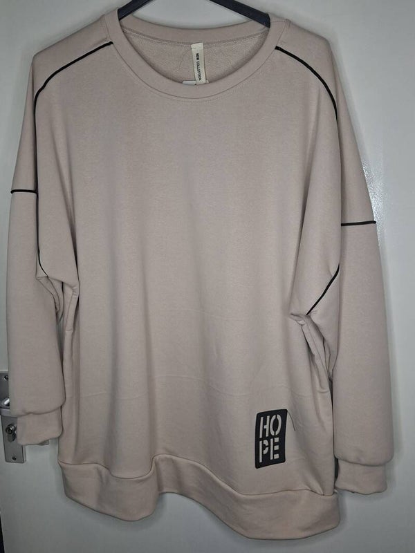 Sweater beige zwarte bies 1690