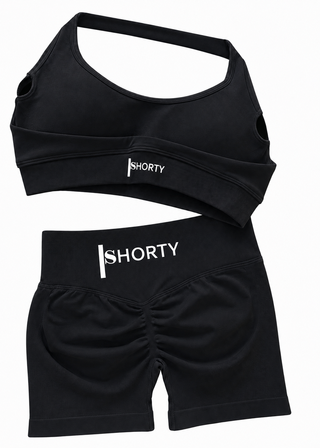 Black Scrunch Butt Short & Bra Set
