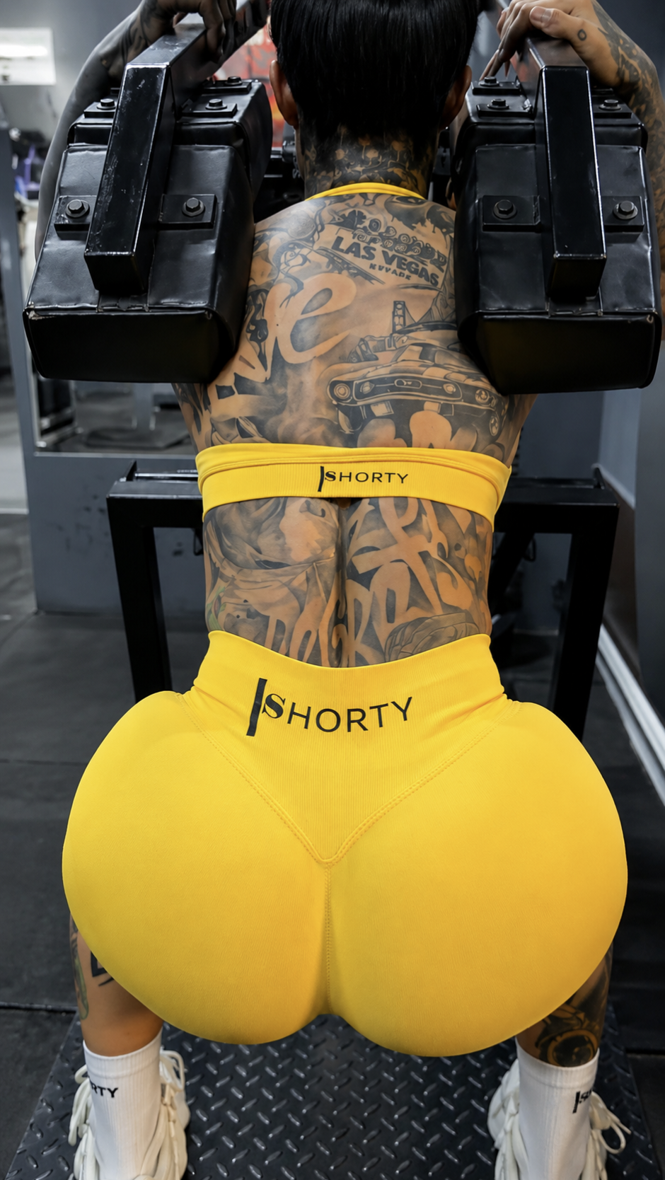 Yellow Scrunch Butt Short & Bra Set 💛.