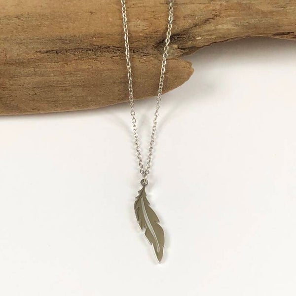 Ketting veer stainless steel zilver