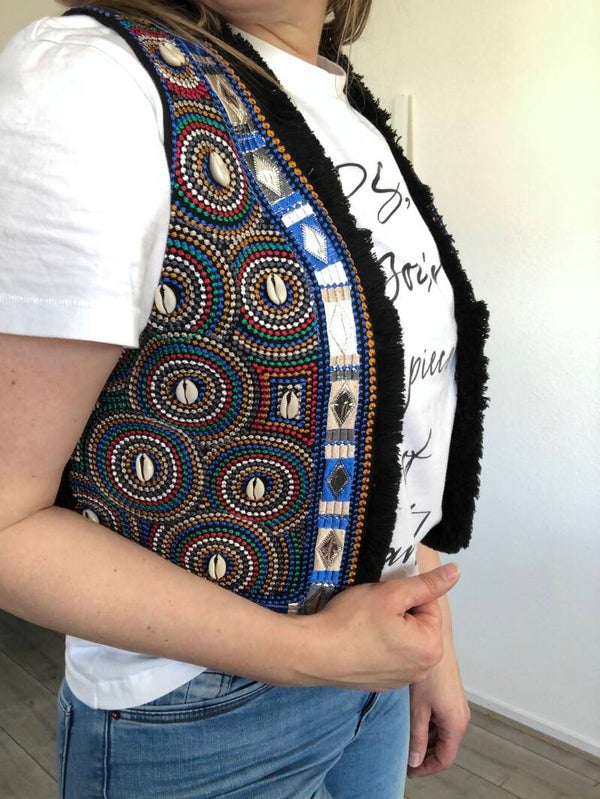 Up-cycled Boho kauri gilet
