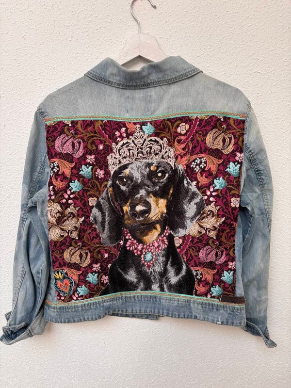 Up-cycled jeans jacket teckel