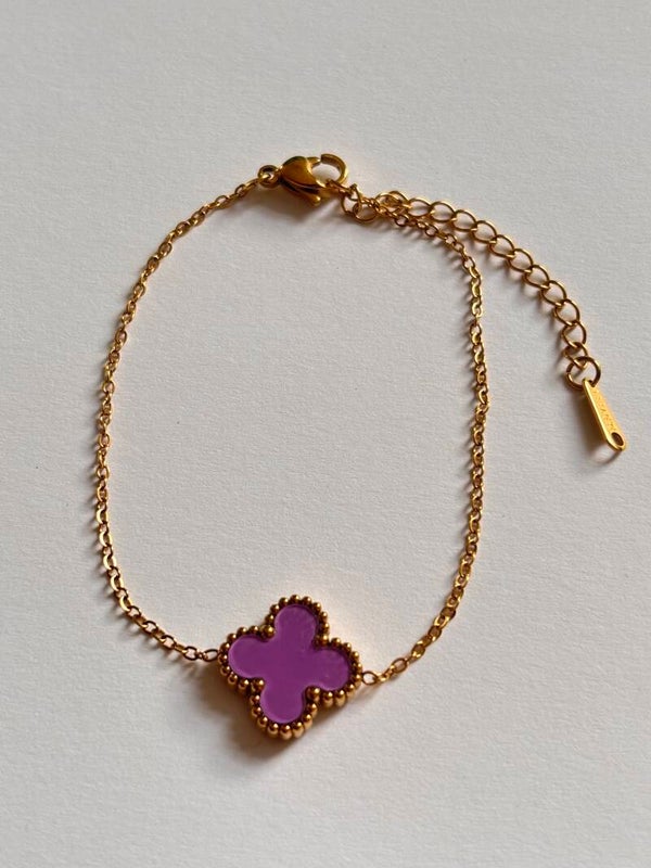 Armband klaver lila
