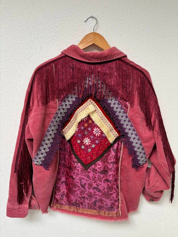 Up-cycled corduroy cherry jacket