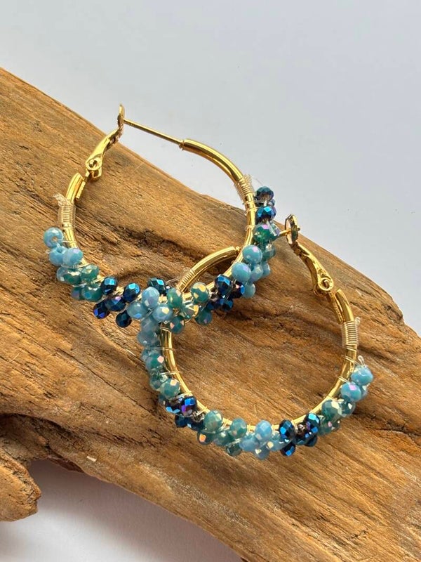 Oorbellen facet beads