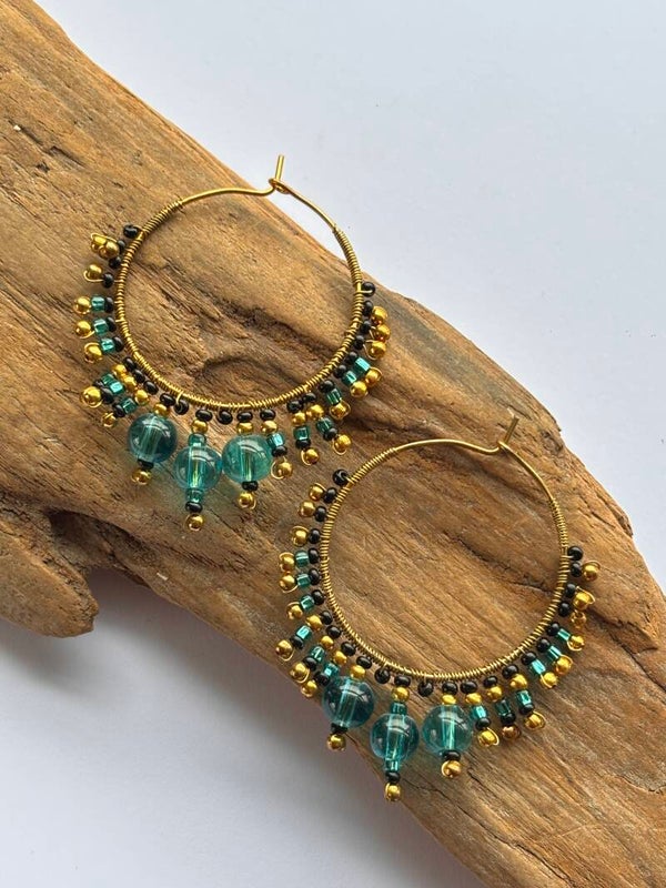 Oorbellen loops beads