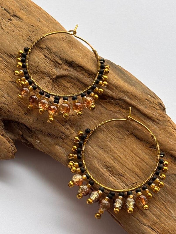 Oorbellen loops beads