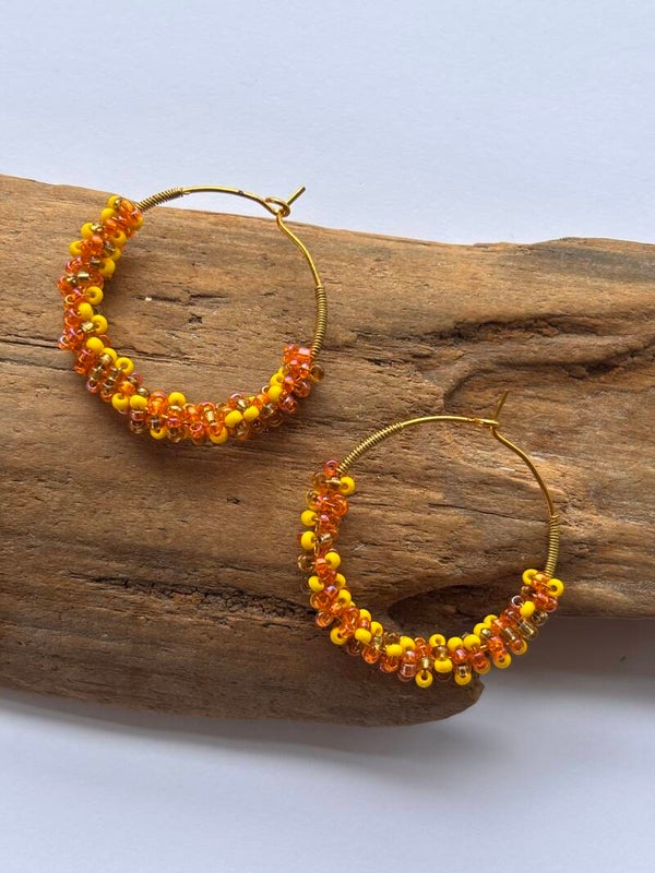 Oorbellen loops beads