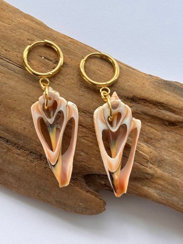 Oorbellen naturel shell