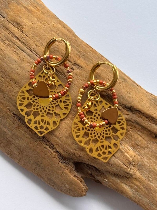 Oorbellen mandala drop