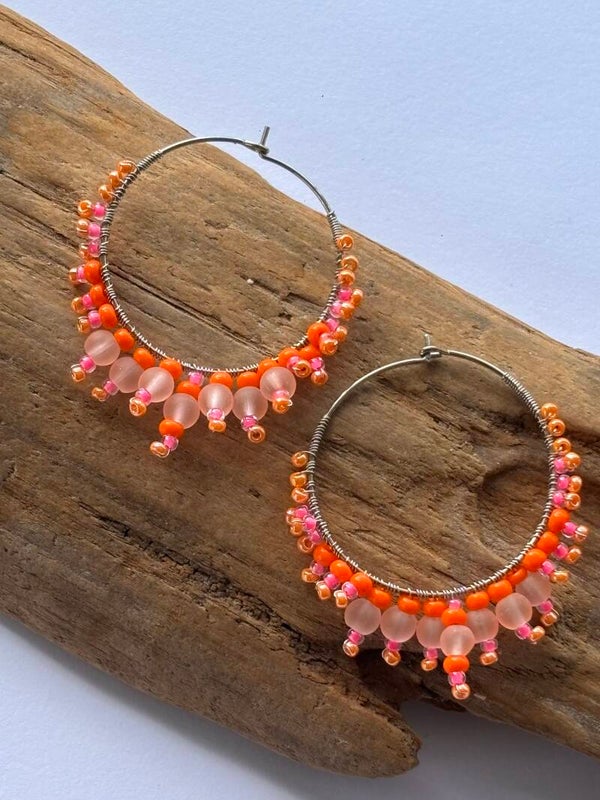 Oorbellen loops beads