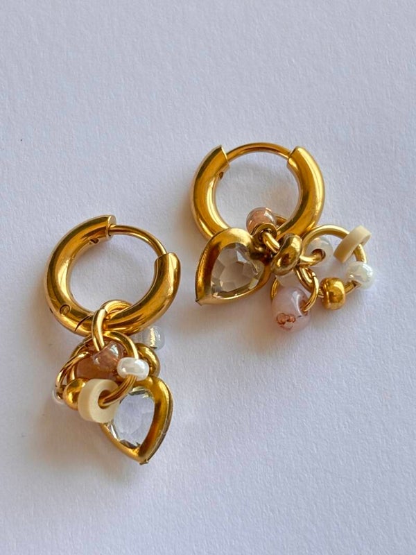 Oorbellen heart white