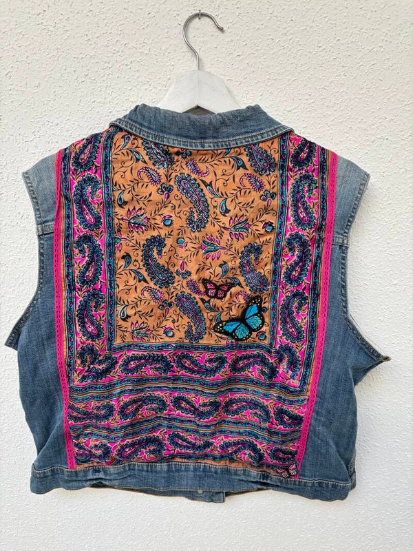 Up-cycled jeansjacket paisley