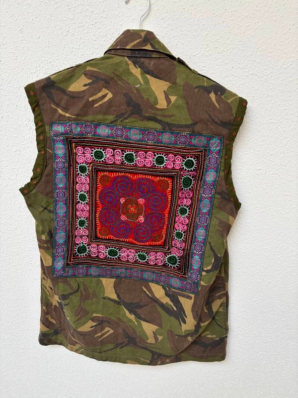 Up-cycled army gilet