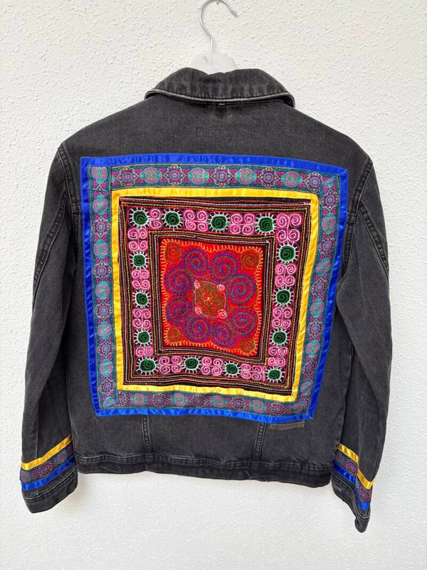 Up-cycled black jeans jacket