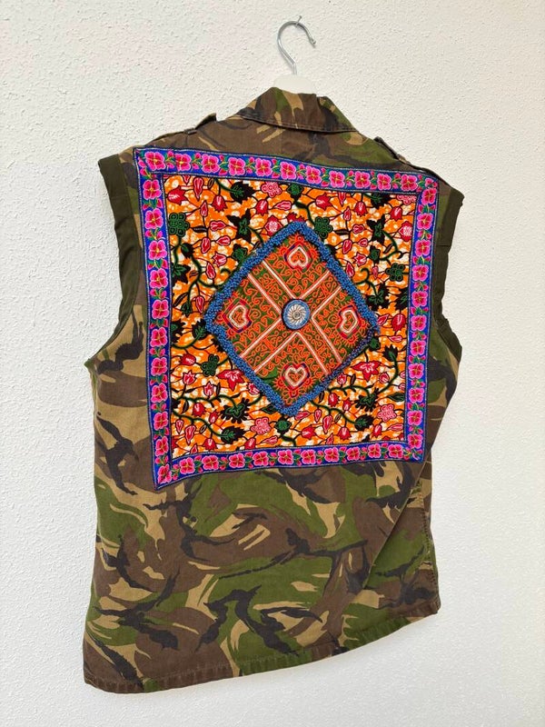 Up-cycled army gilet international