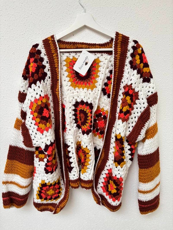 Crochet granny square vest