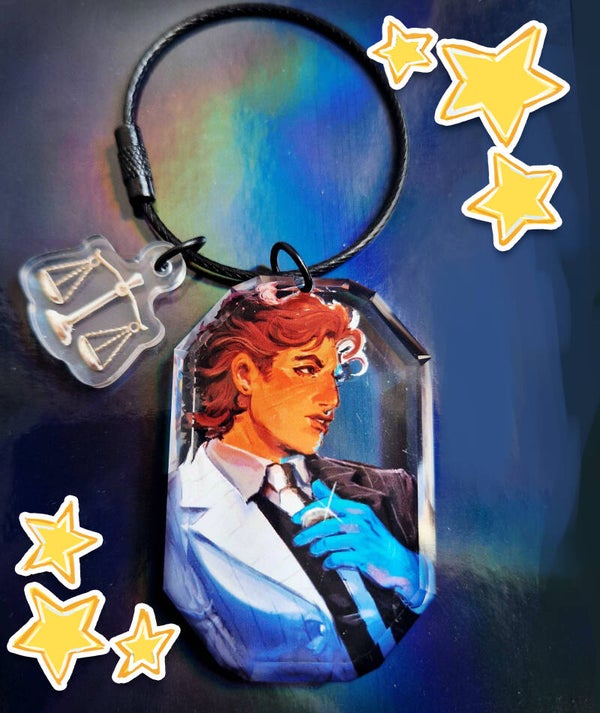 Two-face diamond keychain