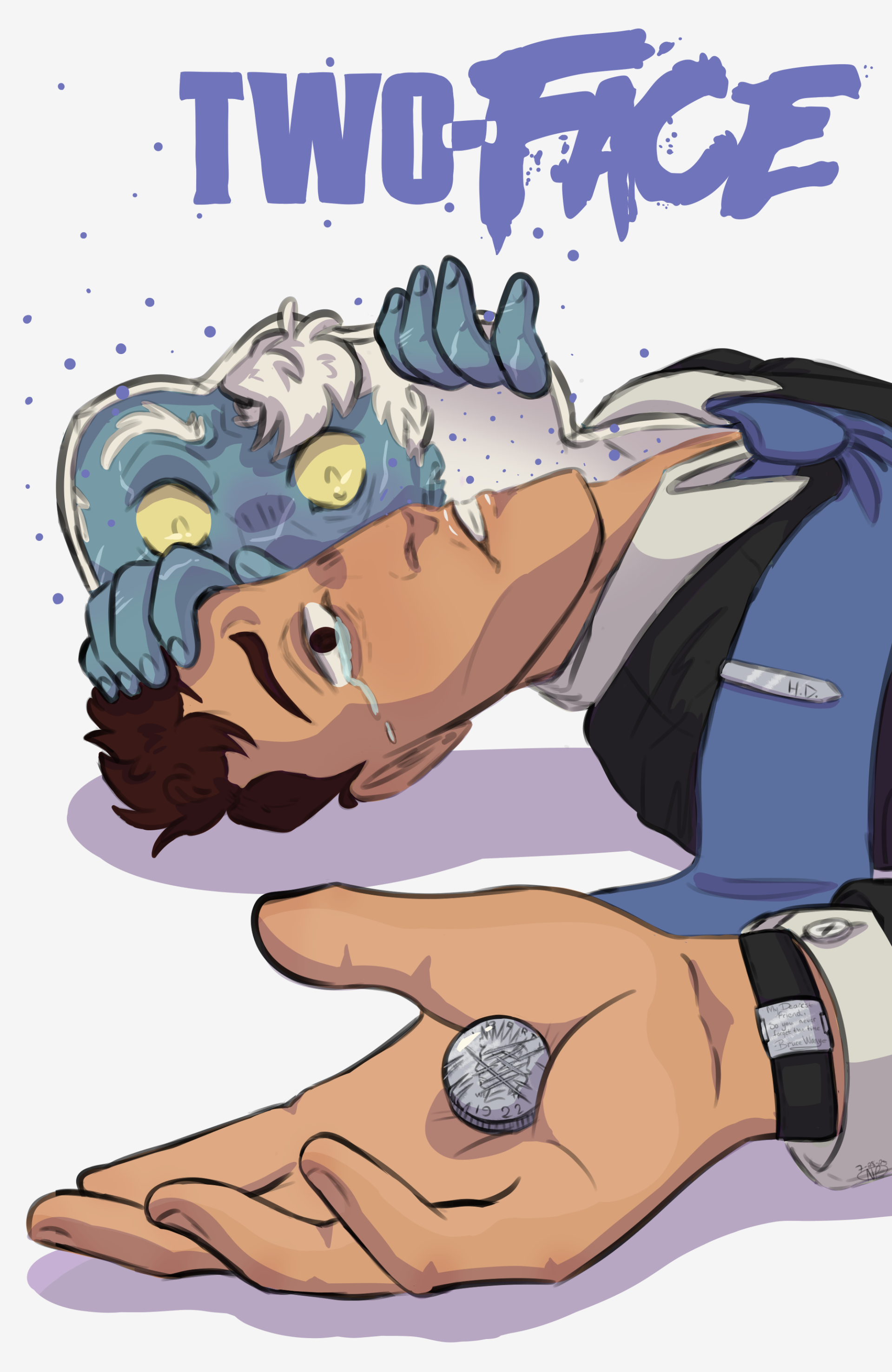 Two-Face Cover Redraw Print (Neptune)