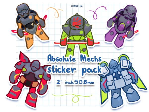 Mech sticker pack Pre-Order