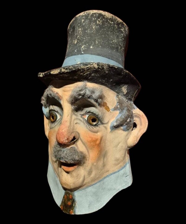 Paper mache clown hobo carnaval mask