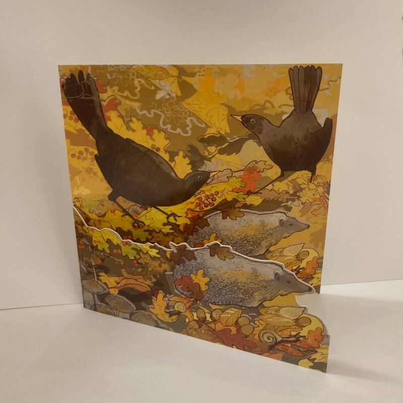 Die Cut Black Birds Greetings Card