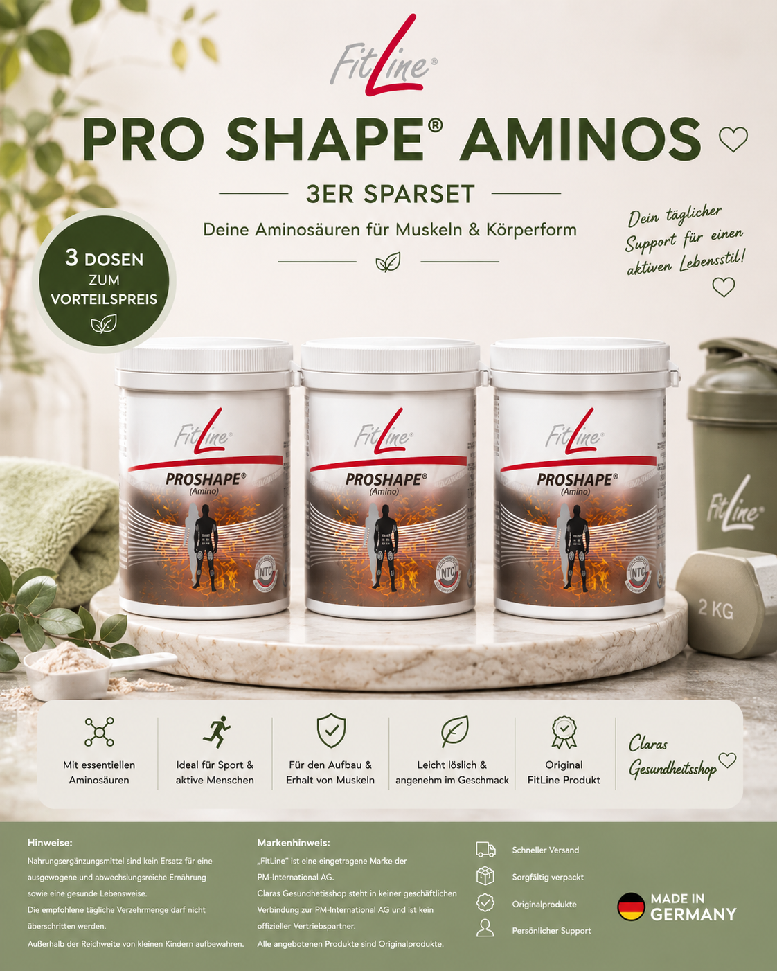 ProShape Aminos – 3er Sparset💚🏋‍♂️🏋‍♀️