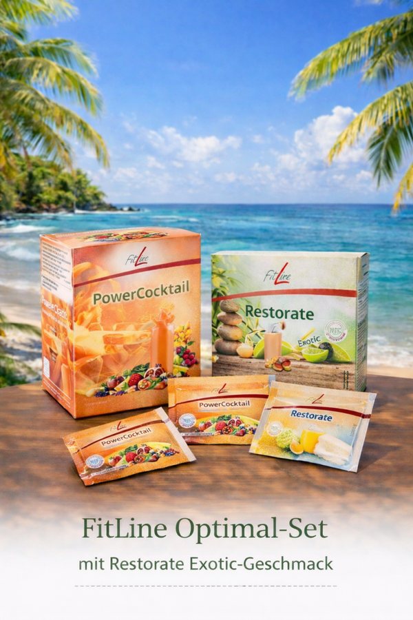 Energy & Recovery Duo - Fitline Optimal-Set [Restorate Exotic-Geschmack]🍹🌵