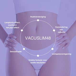 vacuslim 48, vacuslim48, naturelle detoxificatie, langdurig effect, huidversteviging, vermindering van cellulite, lichaamsvormgeving, anti-cellulite behandeling, lymphedrainage
