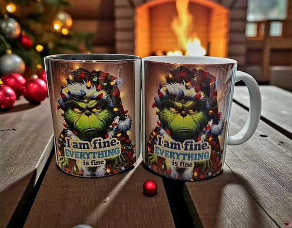 I am Fine Grinch Mug, 10 oz