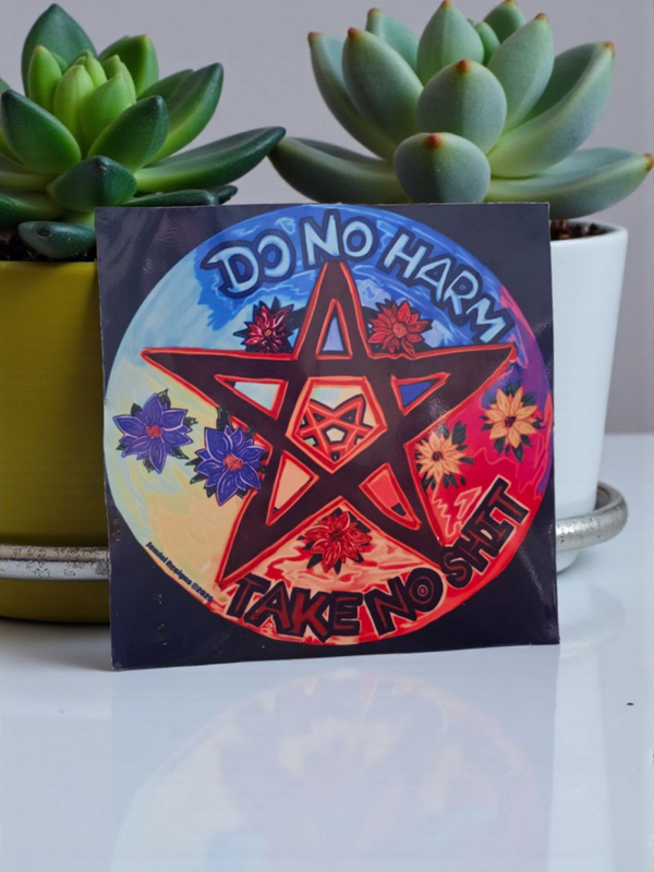 Do no harm take no shit pentacle metal sign