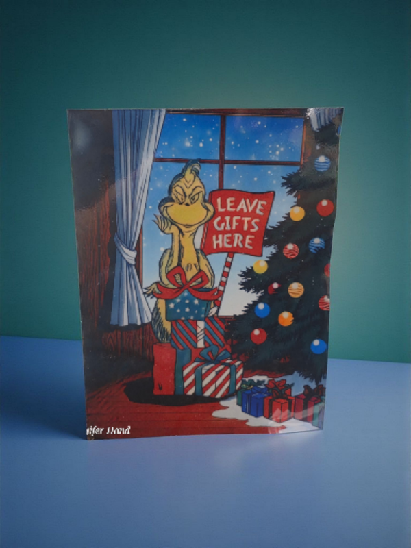 Leave Gifts Here Metal Grinch Sign