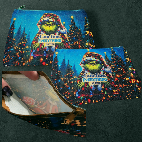 Grinch I am Fine Zipper Pouches