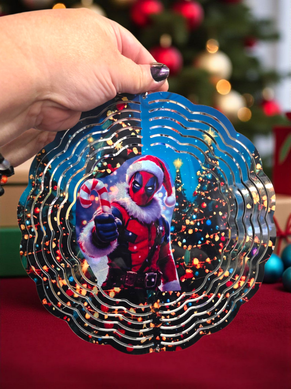 Deadpool Santa Wind Spinner, 10 inch