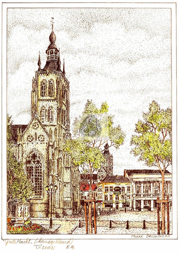 Handgekleurde en genummerde drukken