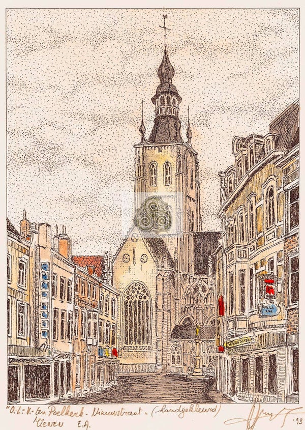 Handgekleurde en genummerde drukken