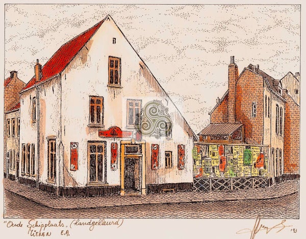 Handgekleurde en genummerde drukken