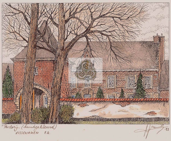 Handgekleurde en genummerde drukken