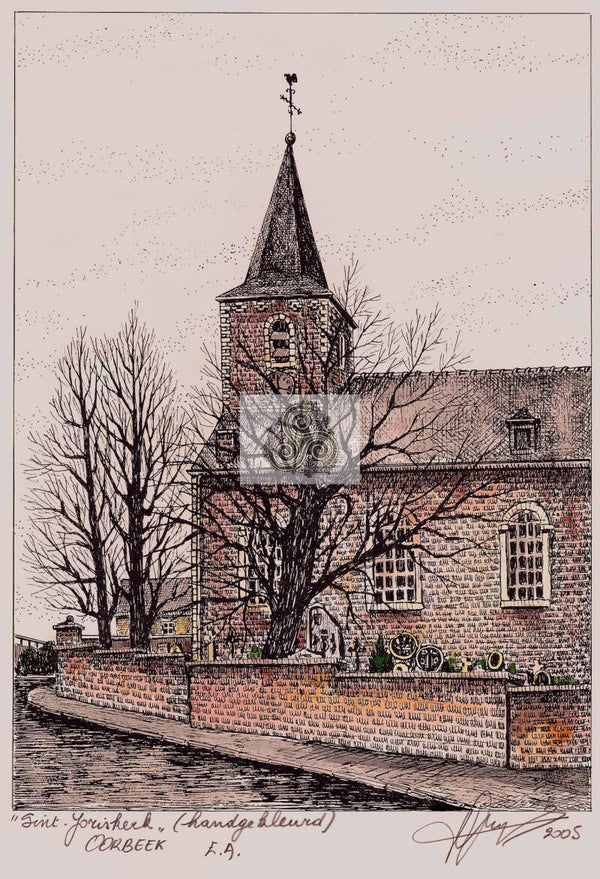 Handgekleurde en genummerde drukken