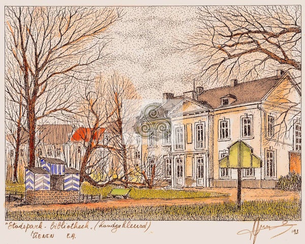 Handgekleurde en genummerde drukken