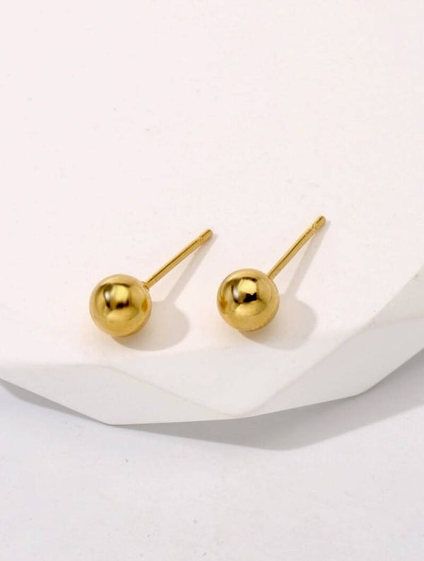 Gold Ball Stud Earrings