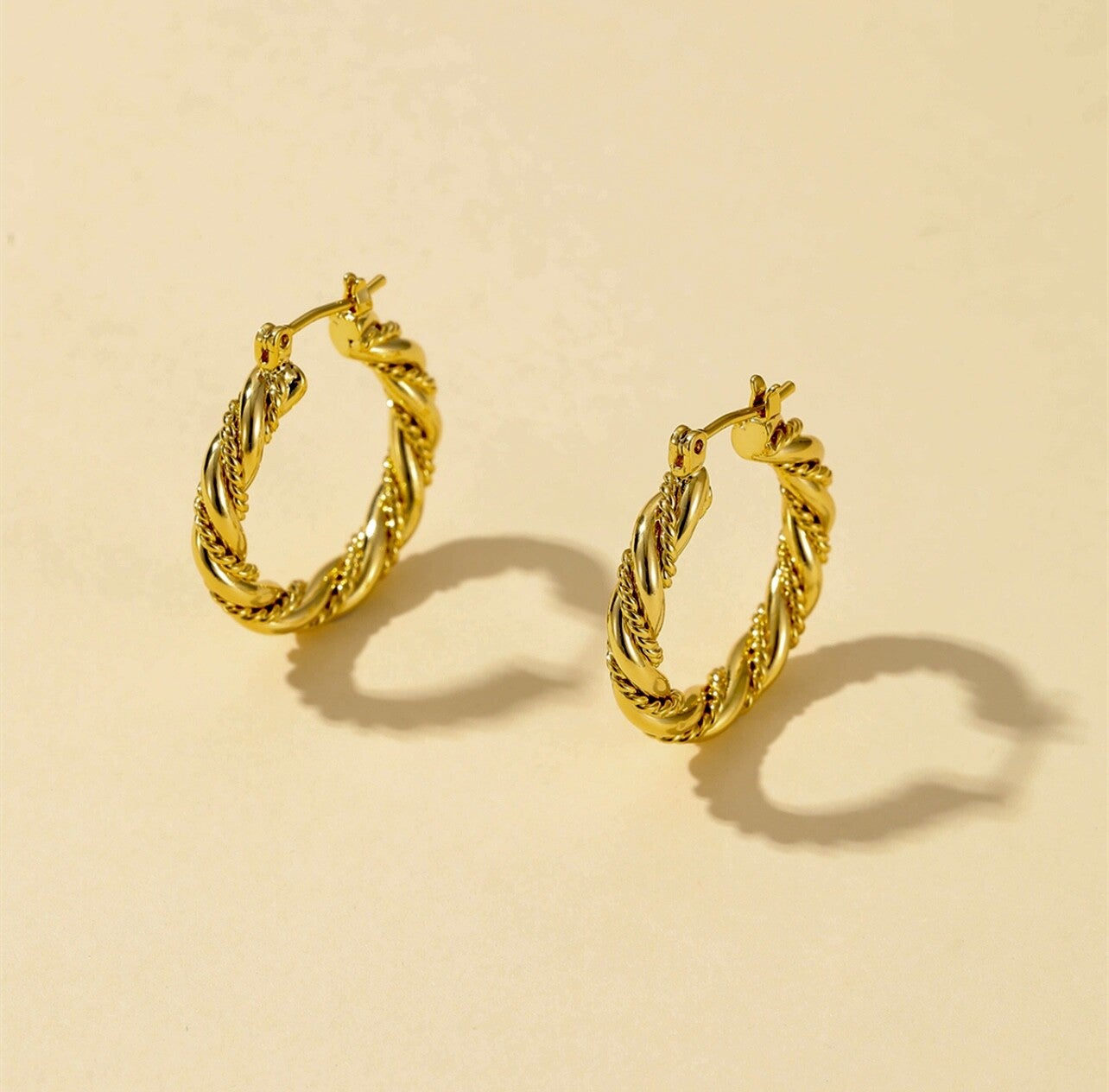 Golden Twist Hoops