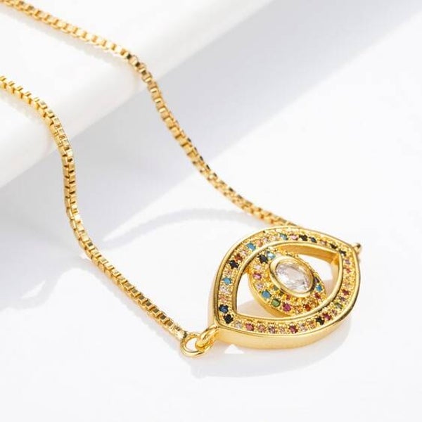 Evil Eye Rainbow Bracelet.