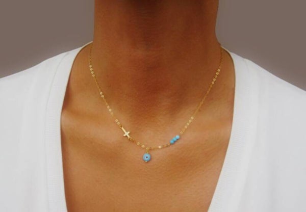 Turquoise Cross Necklace