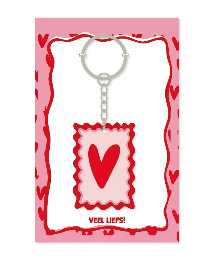 Sleutelhanger rechthoek - Hartje