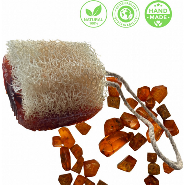 Amber zeep met Luffa & Koord