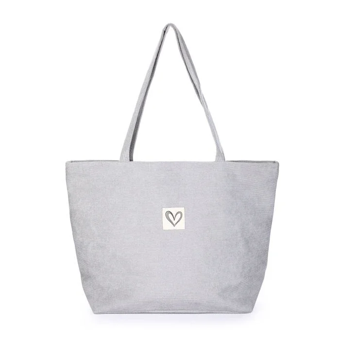 Corduroy shopper grijs